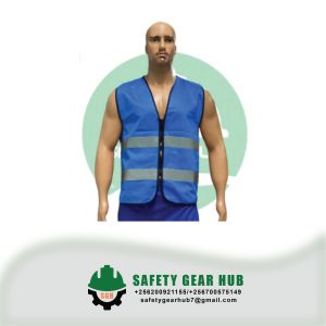 Blue Zipped Reflector Vest 120 gsm