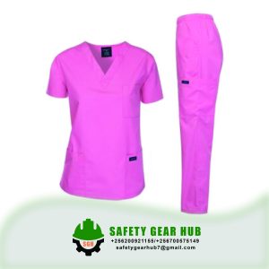 Unisex Pink Medical Scrubs