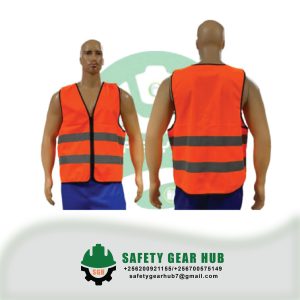 Orange Reflector Vest with a Zipper
