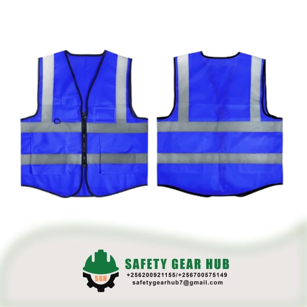 Reflector Vest Zip  with pockets-Blue