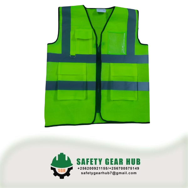 Reflector Vest Zip  with pockets-Green