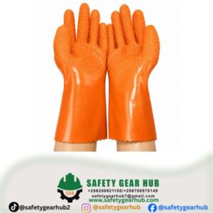 Heavy-Duty Textured Orange Safety Gloves